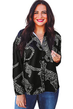 Load image into Gallery viewer, Black Cheetah Print Satin Shirt
