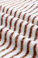 Load image into Gallery viewer, Brown Striped Turtleneck Loose Sweater
