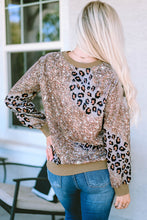 Load image into Gallery viewer, Leopard Print Bleached Long Sleeve Top
