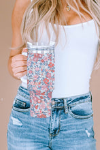 Load image into Gallery viewer, Multicolour Floral Print Handled Stainless Tumbler with Straw
