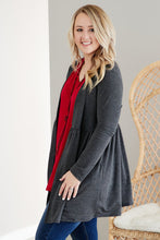 Load image into Gallery viewer, Gray Plus Size Open Front Ruffle Tunic Cardigan
