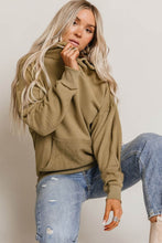 Load image into Gallery viewer, Khaki Kangaroo Pocket Boyfriend Hoodie
