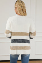 Load image into Gallery viewer, Multicolor Striped Print Fuzzy Cardigan
