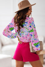 Load image into Gallery viewer, Floral Print Buttoned V Neck Shirt
