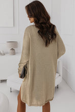 Load image into Gallery viewer, Khaki Pocketed Knit Dolman Sleeve Cardigan
