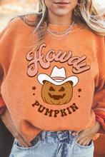 Load image into Gallery viewer, Orange Howdy Pumpkin Halloween Graphic Corded Sweatshirt
