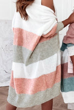 Load image into Gallery viewer, Gray Colorblock Stripe Open-Front Cardigan
