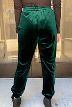 Load image into Gallery viewer, Green Solid Velvet Jogger Pants
