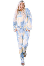 Load image into Gallery viewer, Multicolor Tie Dye Henley Top and Drawstring Pants Outfit
