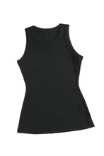 Load image into Gallery viewer, Solid Black Round Neck Ribbed Tank Top
