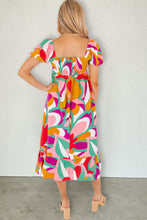 Load image into Gallery viewer, Abstract Print Square Neck Flowy Midi Dress
