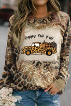 Load image into Gallery viewer, Leopard Tie Dyed Pumpkin Truck Graphic Long Sleeve Top
