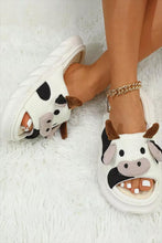Load image into Gallery viewer, Bright White Cute Cow Pattern Open Toe Slippers
