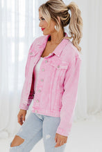 Load image into Gallery viewer, Acid Wash Button Flap Pocket Denim Jacket
