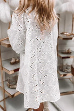 Load image into Gallery viewer, Eyelet Floral Pattern Shirt Babydoll Dress
