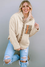 Load image into Gallery viewer, Apricot Leopard Patched Zipped Pocket Fleece Jacket
