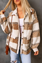 Load image into Gallery viewer, Plaid Pocketed Teddy Jacket
