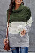 Load image into Gallery viewer, Turtleneck Color Block Pullover Sweater
