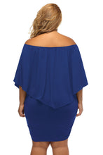 Load image into Gallery viewer, Plus Size Multiple Dressing Layered Blue Mini Poncho Dress
