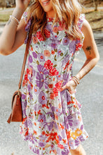 Load image into Gallery viewer, White Ruffled Tank Floral Dress
