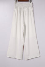 Load image into Gallery viewer, Beige Smocked High Waist Wide Leg Pants

