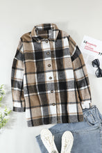 Load image into Gallery viewer, Plaid Print Buttoned Shirt Jacket
