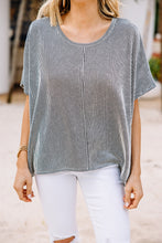 Load image into Gallery viewer, Ribbed Knit Round Neck Relaxed Tee
