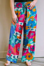 Load image into Gallery viewer, Multicolor Plus Size Abstract Floral Print Wide Leg Pants
