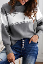 Load image into Gallery viewer, Color Block High Neck Pullover Sweater
