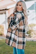 Load image into Gallery viewer, Plaid Print Buttoned Shirt Jacket
