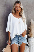 Load image into Gallery viewer, Waffle Knit Drop Shoulder Loose Top
