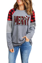 Load image into Gallery viewer, Merry Christmas Multi Block Long Sleeve Top
