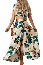 Load image into Gallery viewer, Tropical Print Crop Top and Maxi Skirt Set
