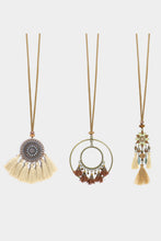 Load image into Gallery viewer, Multicolor 3pcs Bohemian Retro Tasseled Pendant Necklace
