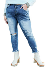 Load image into Gallery viewer, Plus Size High Rise Buttons Skinny Jeans
