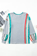 Load image into Gallery viewer, Leopard Serape Drop Shoulder Bubble Sleeves Knit Top
