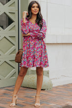 Load image into Gallery viewer, Smocked V Neck Puffy Sleeve Floral Dress
