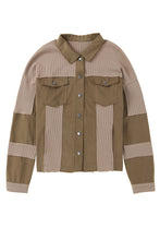 Load image into Gallery viewer, Ripped Seam Detail Button Up Waffle Knit Jacket
