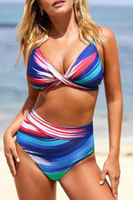 Load image into Gallery viewer, Multicolor Abstract Print Twist High Waist Bikini Swimsuit
