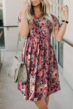 Load image into Gallery viewer, Leopard Print Short Sleeve A-line Dress
