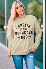 Load image into Gallery viewer, Khaki CAPTAIN Of THE STRUGGLE BUS Graphic Sweatshirt
