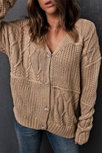 Load image into Gallery viewer, Buttons Front Patterned Texture Knit Cardigan
