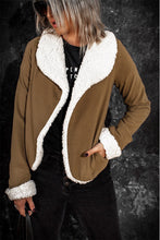 Load image into Gallery viewer, Lapel Collar Fleece Open Front Coat
