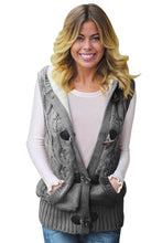 Load image into Gallery viewer, Cable Knit Hooded Sweater Vest
