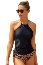 Load image into Gallery viewer, 2pcs Printed Halter Neck Top and Bottom Tankini Set

