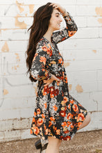 Load image into Gallery viewer, Floral Print Ruched Long Sleeve Dress
