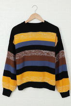 Load image into Gallery viewer, Multicolor Color Block Highlight Balloon Sleeve Sweater
