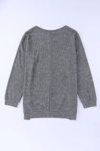 Load image into Gallery viewer, Waffle Knit Side Slit Pullover Top
