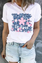 Load image into Gallery viewer, Be Kind Cherry Blossoms Leopard Print Short Sleeve T Shirt
