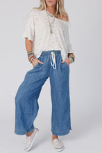 Load image into Gallery viewer, Wide Leg Drawstring Waist Loose Pants
